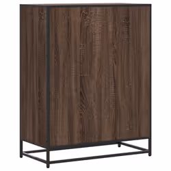 vidaXL Shoe Cabinet Shoe Storage Rack Sonoma Oak Engineered Wood and Metal - brown oak - Additional view 5