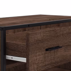 vidaXL Shoe Cabinet Shoe Storage Rack Sonoma Oak Engineered Wood and Metal - brown oak - Additional view 7