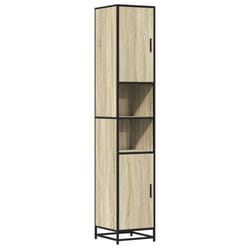 vidaXL Bathroom Cabinet Storage Cupboard Vanity Unit Engineered Wood and Metal - sonoma oak