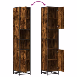 vidaXL Bathroom Cabinet Storage Cupboard Vanity Unit Engineered Wood and Metal - smoked oak - Additional view 8