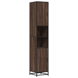 vidaXL Bathroom Cabinet Storage Cupboard Vanity Unit Engineered Wood and Metal - brown oak