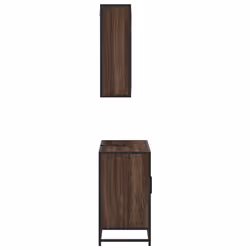 vidaXL 2 Piece Bathroom Furniture Set Black Engineered Wood bathroom cabinet - brown oak - Additional view 5