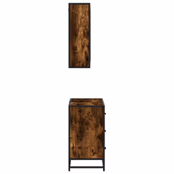 vidaXL 2 Piece Bathroom Furniture Set Brown Oak Engineered Wood - smoked oak - Additional view 5