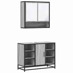 VidaXL 3300943, Grey, Oak, Metal, Wood, 60 kg, 800 mm, 330 mm, 600 mm