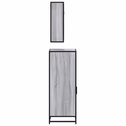 vidaXL 3 Piece Bathroom Furniture Set Black Engineered Wood bathroom cabinet - grey sonoma - Additional view 6