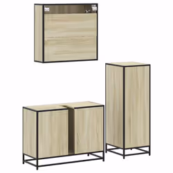 vidaXL 3 Piece Bathroom Furniture Set Sonoma Oak Engineered Wood - sonoma oak - Additional view 7