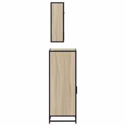 vidaXL 3 Piece Bathroom Furniture Set Black Engineered Wood bathroom cabinet - sonoma oak - Additional view 6