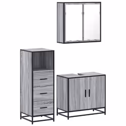 VidaXL 3301008, Grey, Oak, Metal, Wood, 60 kg, 650 mm, 330 mm, 600 mm