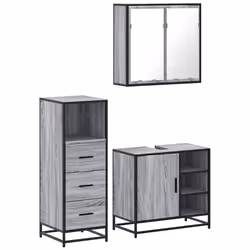 VidaXL 3301028, Grey, Oak, Metal, Wood, 60 kg, 650 mm, 330 mm, 600 mm