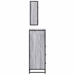 vidaXL 3 Piece Bathroom Furniture Set Smoked Oak Engineered Wood - grey sonoma - Additional view 5