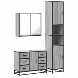 VidaXL 3301083, Grey, Oak, Metal, Wood, 60 kg, 800 mm, 330 mm, 600 mm