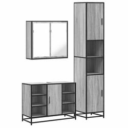 vidaXL 4 Piece Bathroom Furniture Set Grey Sonoma Engineered Wood - grey sonoma