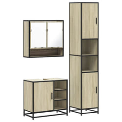 vidaXL 4 Piece Bathroom Furniture Set Sonoma Oak Engineered Wood - sonoma oak