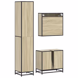 vidaXL 4 Piece Bathroom Furniture Set Sonoma Oak Engineered Wood - sonoma oak - Additional view 5