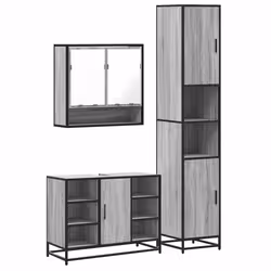 VidaXL 3301123, Grey, Oak, Metal, Wood, 60 kg, 800 mm, 330 mm, 600 mm