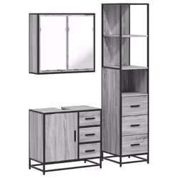 VidaXL 3301138, Grey, Oak, Metal, Wood, 60 kg, 650 mm, 330 mm, 600 mm