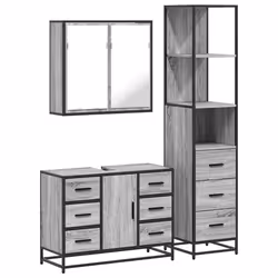 VidaXL 3301143, Grey, Oak, Metal, Wood, 60 kg, 800 mm, 330 mm, 600 mm