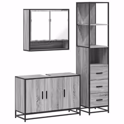 VidaXL 3301163, Grey, Oak, Metal, Wood, 60 kg, 900 mm, 330 mm, 600 mm