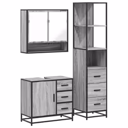 VidaXL 3301168, Grey, Oak, Metal, Wood, 60 kg, 650 mm, 330 mm, 600 mm