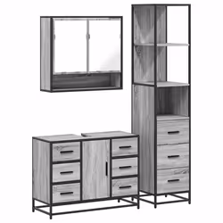 VidaXL 3301173, Grey, Oak, Metal, Wood, 60 kg, 800 mm, 330 mm, 600 mm
