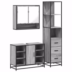 VidaXL 3301183, Grey, Oak, Metal, Wood, 60 kg, 800 mm, 330 mm, 600 mm