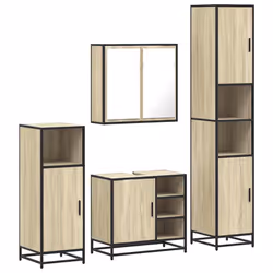 VidaXL 3301206, Oak, Metal, Wood, 60 kg, 650 mm, 330 mm, 600 mm