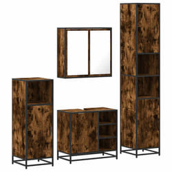 vidaXL 4ÃÂ Piece Bathroom Furniture SetÃÂ Sonoma Oak Engineered Wood - smoked oak