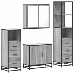 VidaXL 3301248, Grey, Oak, Metal, Wood, 60 kg, 650 mm, 330 mm, 600 mm