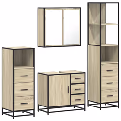 VidaXL 3301256, Oak, Metal, Wood, 60 kg, 650 mm, 330 mm, 600 mm