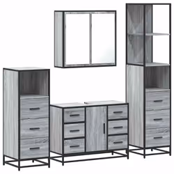 VidaXL 3301263, Grey, Oak, Metal, Wood, 60 kg, 800 mm, 330 mm, 600 mm