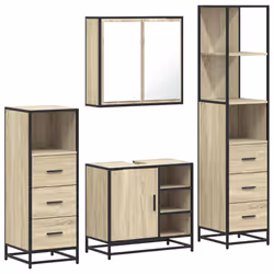 VidaXL 3301266, Oak, Metal, Wood, 60 kg, 650 mm, 330 mm, 600 mm