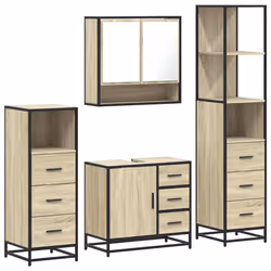 VidaXL 3301286, Oak, Metal, Wood, 60 kg, 650 mm, 330 mm, 600 mm