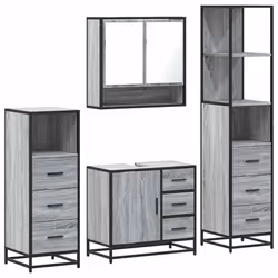 VidaXL 3301288, Grey, Oak, Metal, Wood, 60 kg, 650 mm, 330 mm, 600 mm