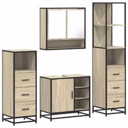 VidaXL 3301296, Oak, Metal, Wood, 60 kg, 650 mm, 330 mm, 600 mm