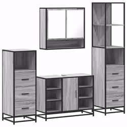 VidaXL 3301303, Grey, Oak, Metal, Wood, 60 kg, 800 mm, 330 mm, 600 mm