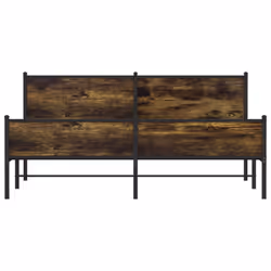 vidaXL Metal Bed Frame with Headboard and Footboard Smoked Oak 160x200 cm - Additional view 4