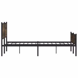 vidaXL Metal Bed Frame with Headboard and Footboard Smoked Oak 160x200 cm - Additional view 5