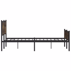 vidaXL Metal Bed Frame with Headboard and Footboard Smoked Oak Super King - Additional view 5