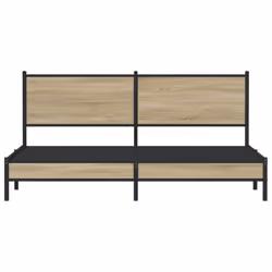 vidaXL Metal Bed Frame with Headboard Bed Sonoma Oak 180x200 cm Super King - Additional view 4