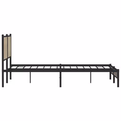 vidaXL Metal Bed Frame with Headboard Bed Sonoma Oak 180x200 cm Super King - Additional view 5