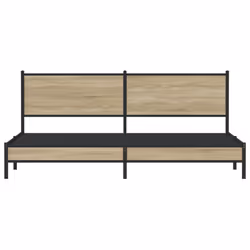 vidaXL Metal Bed Frame with Headboard Bed Base Bedstead Sonoma Oak 193x203 cm - Additional view 4