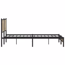 vidaXL Metal Bed Frame with Headboard Bed Base Bedstead Sonoma Oak 193x203 cm - Additional view 5