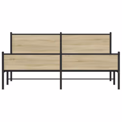 vidaXL Metal Bed Frame with Headboard and Footboard Sonoma Oak Super King - Additional view 4