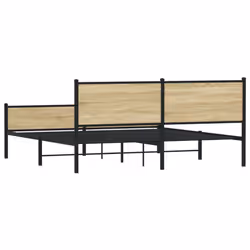 vidaXL Metal Bed Frame with Headboard and Footboard Sonoma Oak Super King - Additional view 6
