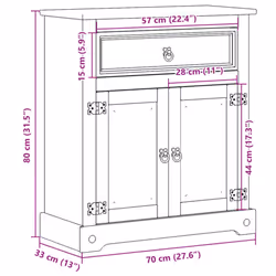 vidaXL Bathroom Cabinet Sink Unit Storage Cabinet Cupboard Solid Wood Pine - Additional view 9