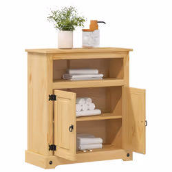 vidaXL Bathroom Cabinet Sink Unit Storage Cabinet Cupboard Solid Wood Pine - Additional view 2