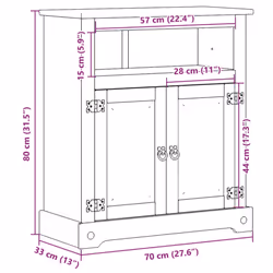 vidaXL Bathroom Cabinet Sink Unit Storage Cabinet Cupboard Solid Wood Pine - Additional view 9