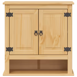vidaXL Bathroom Wall Cabinet Hanging Wall Storage Cupboard Solid Wood Pine - Additional view 4