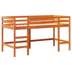 vidaXL Kids' Loft Bed with Ladder Bunk Bed Wax Brown 80x200 cm Solid Wood Pine - 90 x 200 cm