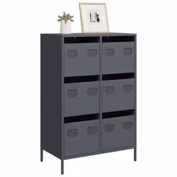 vidaXL Highboard Anthracite 68x39x101.5 cm Steel book cabinet